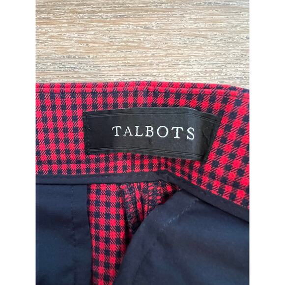 Talbots Chatham Ankle Pants Red & Black Houndstooth Print 6P - Picture 5 of 6